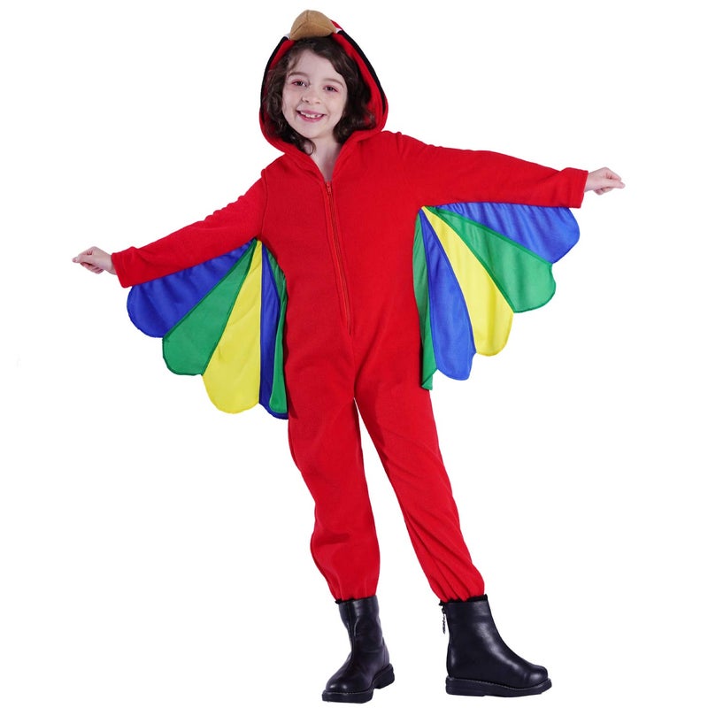 PGOND Girl's Parrot Jumpsuit Kids Red Costume (S/4-6Y) - Image 2